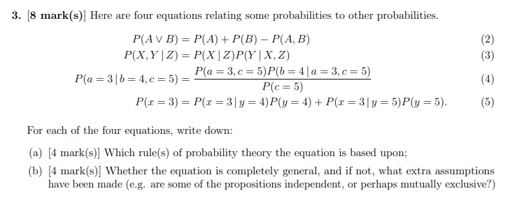 Solved 3 8 Mark S Here Are Four Equations Relating So Chegg Com