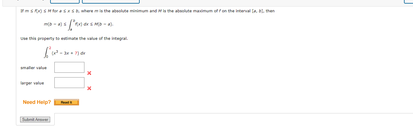 Solved If m≤f(x)≤M ﻿for a≤x≤b, ﻿where m ﻿is the absolute | Chegg.com