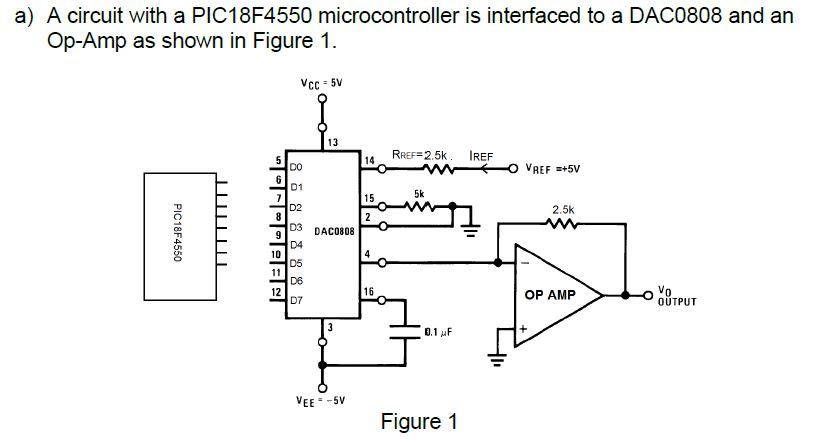 Solved A) A Circuit With A PIC18F4550 Microcontroller Is | Chegg.com