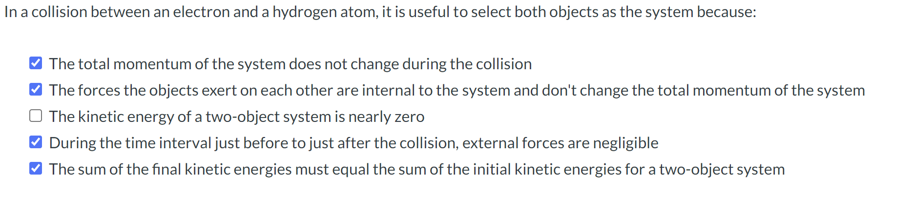Solved In a collision between an electron and a hydrogen | Chegg.com
