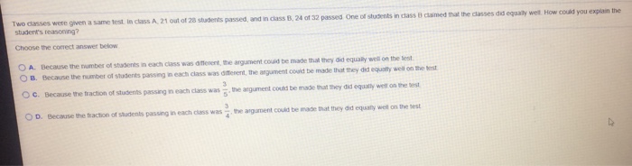 solved-two-classes-were-given-a-same-test-in-class-a-21-out-chegg