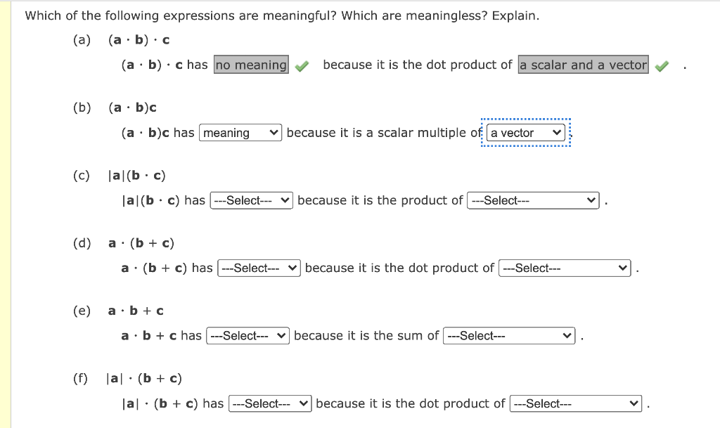 Solved which of the following expressions are meaningful chegg