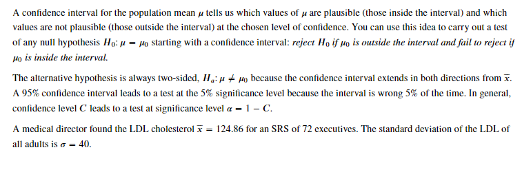 Solved A) Give a 90%confidence interval for the mean LDL μ | Chegg.com