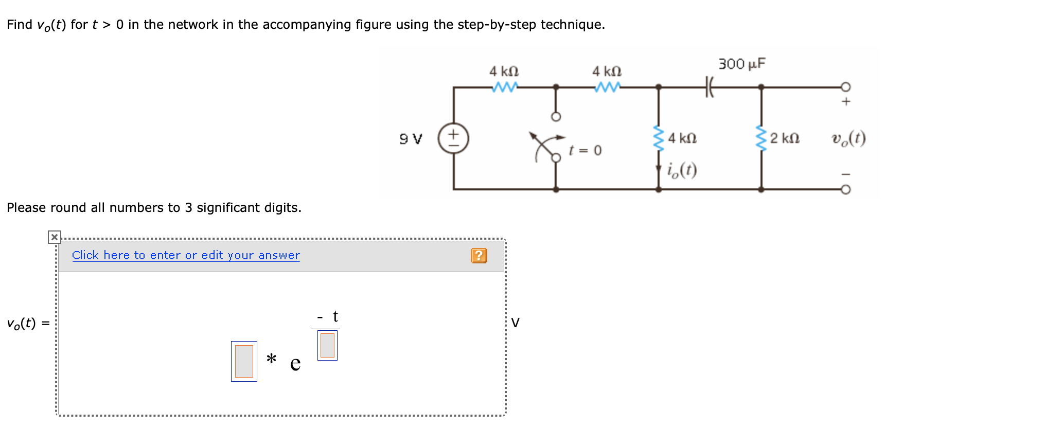 Solved Find vo(t) for t > 0 in the network in the | Chegg.com