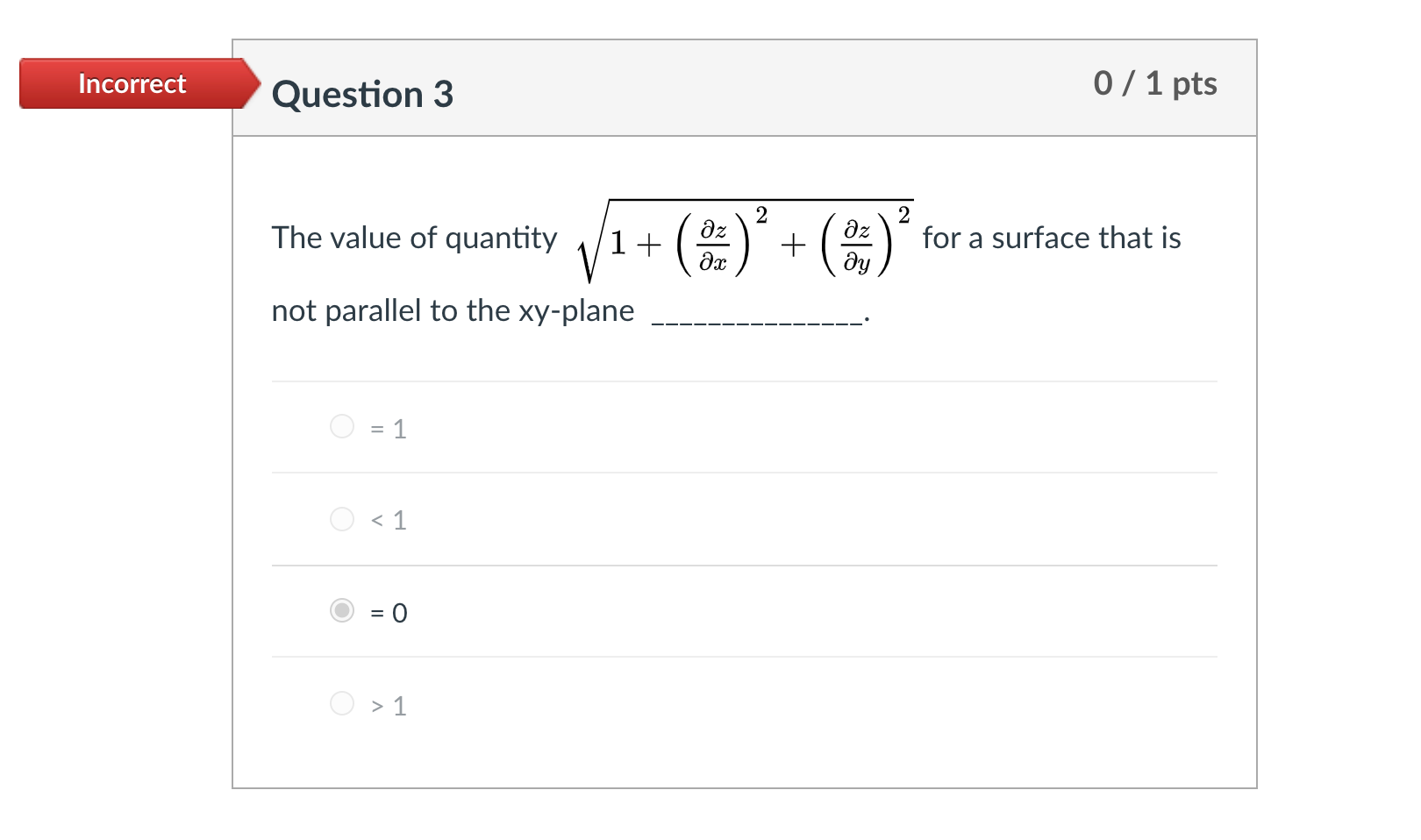 Solved Incorrect Question 3 0 / 1 pts The value of quantity | Chegg.com