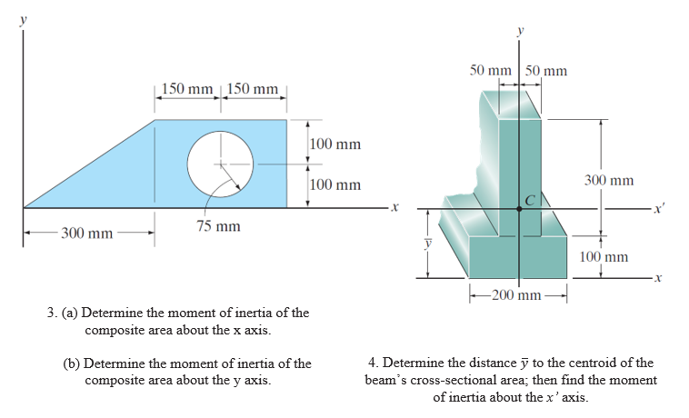 Solved 1. Determine the moment of inertia of the beam's 2