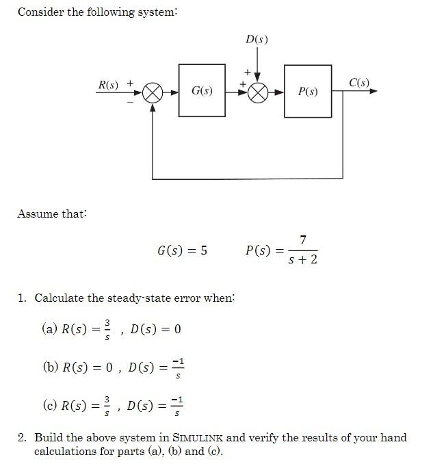 Solved Consider The Following System: Assume That: | Chegg.com