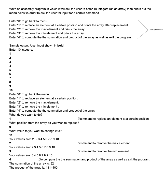 Write an assembly program in which it will ask the | Chegg.com