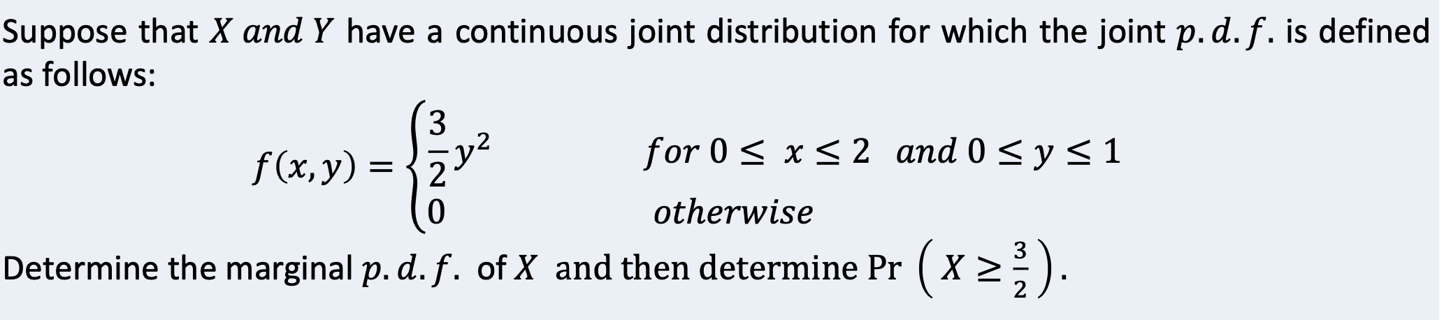 Solved Suppose that x ﻿and Y ﻿have a continuous joint | Chegg.com