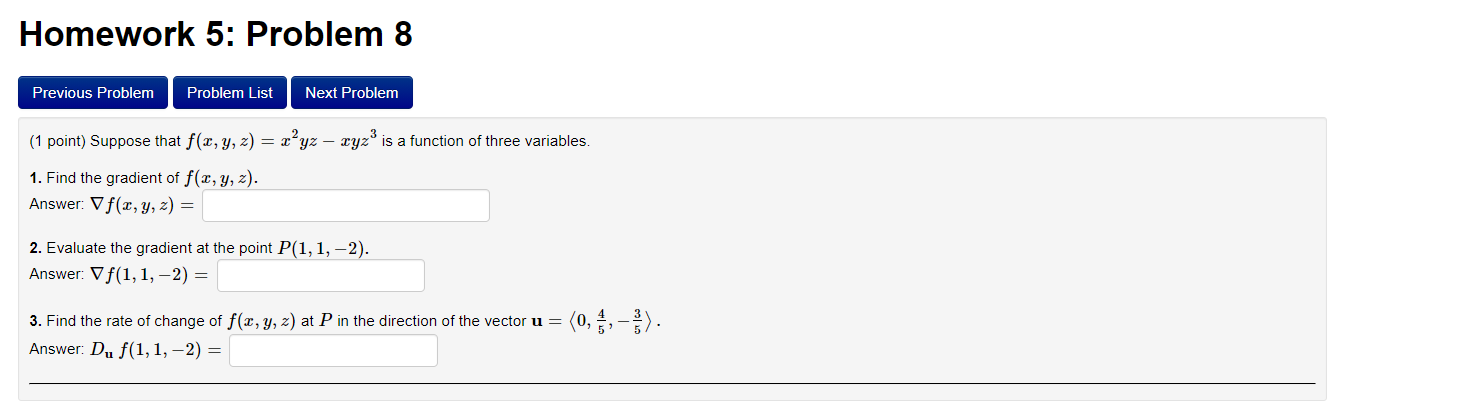 Solved Homework 5: Problem 8 Previous Problem Problem List | Chegg.com
