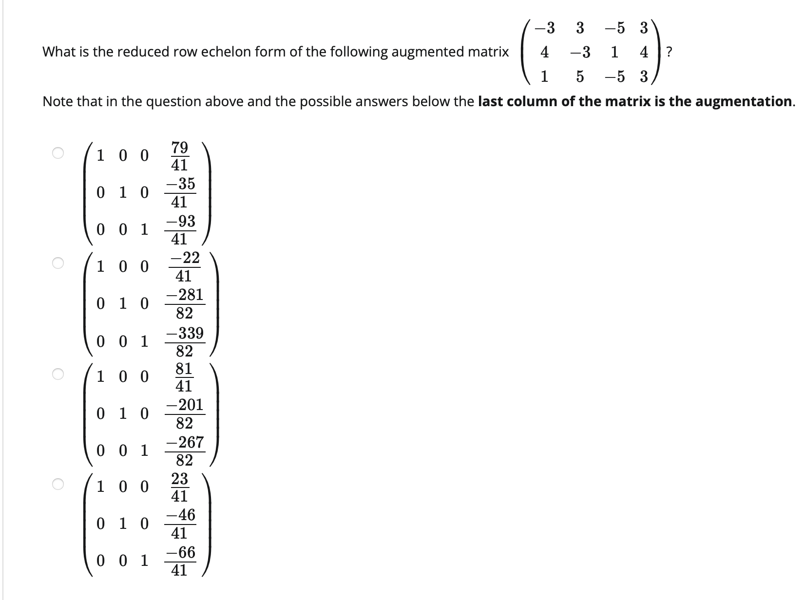 Solved What is the reduced row echelon form of the following | Chegg.com