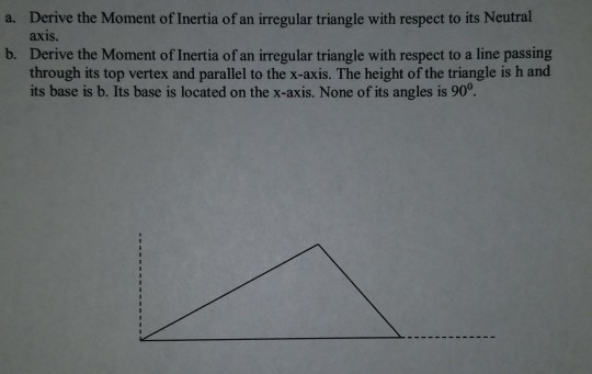 A Derive The Moment Of Inertia Of An Irregular Chegg Com