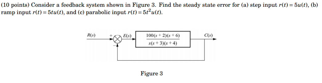 Solved (10 points) Consider a feedback system shown in | Chegg.com