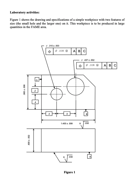 Solved Laboratory activities: Figure 1 shows the drawing and | Chegg.com