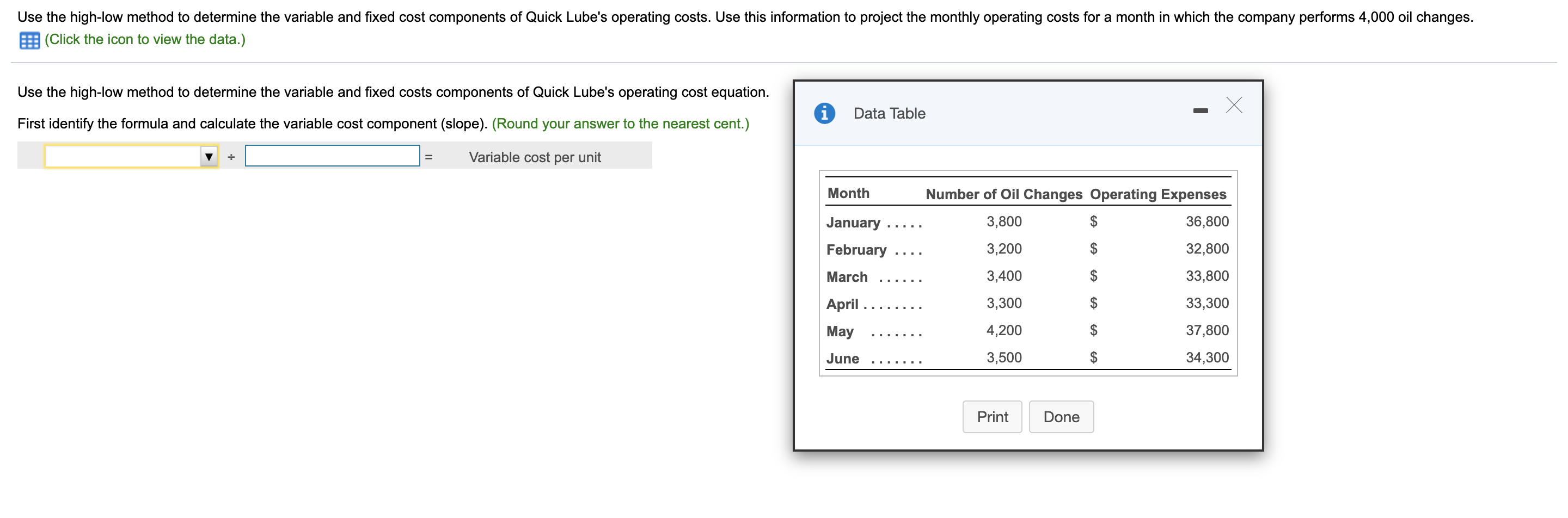 Solved Use the highlow method to determine the variable and