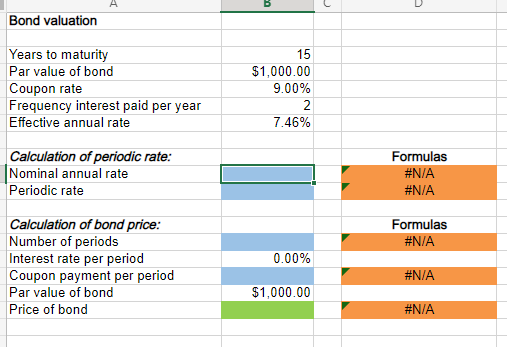 Solved Bond valuation Years to maturity Par value of bond | Chegg.com