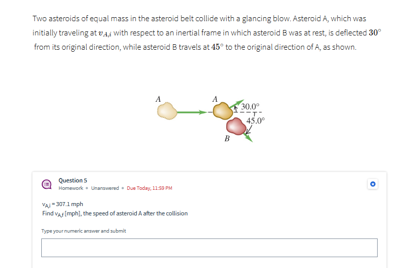 Solved Two asteroids of equal mass in the asteroid belt | Chegg.com