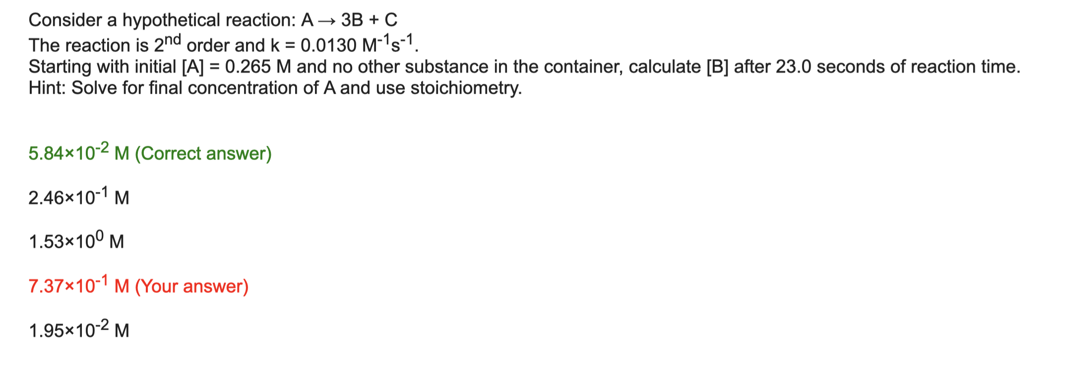 Solved Consider a hypothetical reaction: A → 3B + C The | Chegg.com