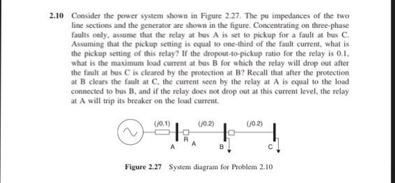 Solved 2.10 Consider the power system shown in Figure 2.27. | Chegg.com