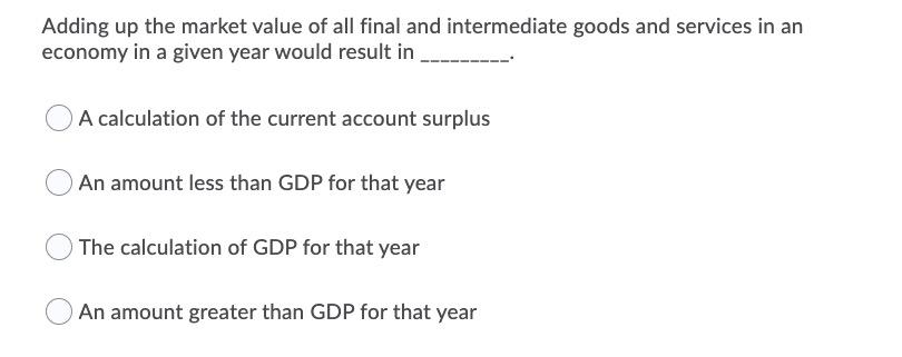 Solved Adding up the market value of all final and | Chegg.com