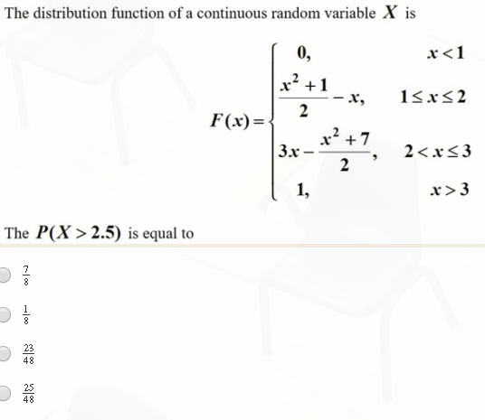 Solved The distribution function of a continuous random | Chegg.com
