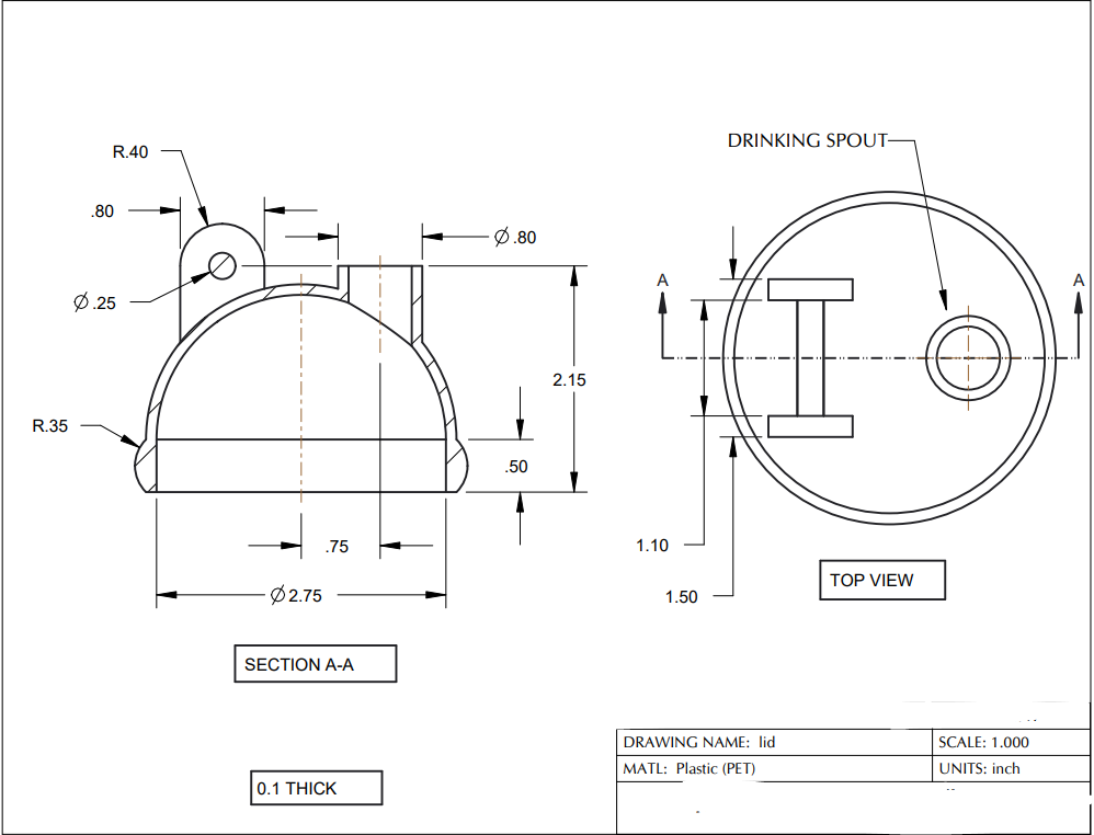 Solved Create the solid model found in this file: lid.pdf A | Chegg.com