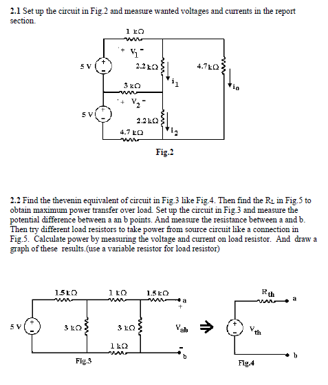 Solved 2.1 Set up the circuit in Fig.2 and measure wanted | Chegg.com