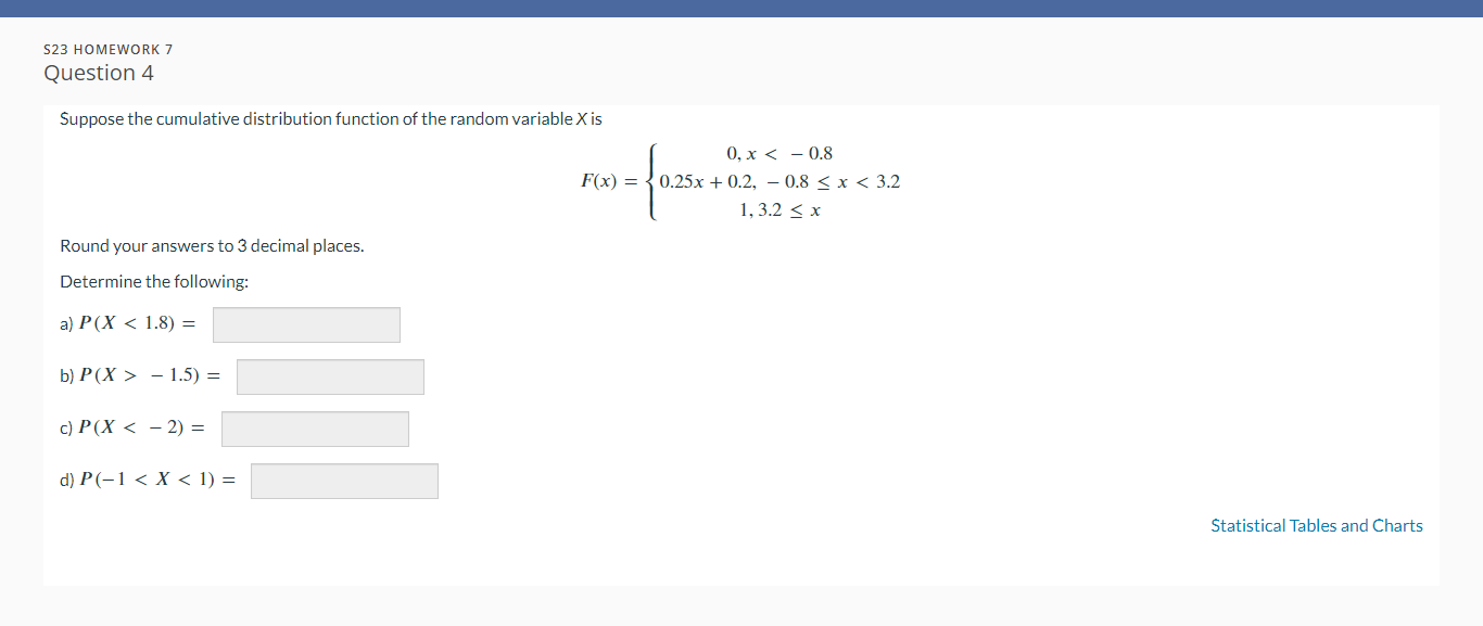 Solved Suppose the cumulative distribution function of the | Chegg.com