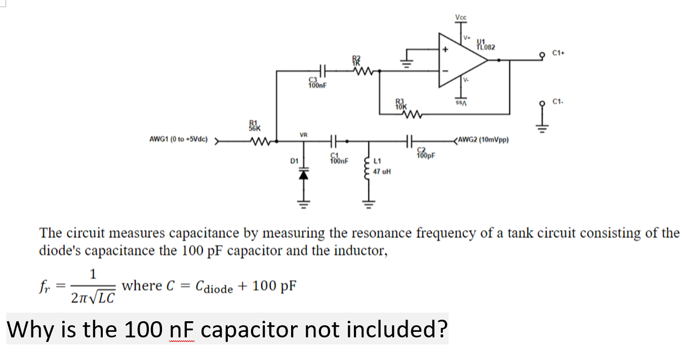 Solved The circuit measures capacitance by measuring the | Chegg.com