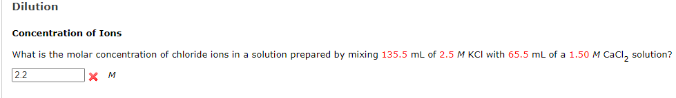 Solved Concentration of Ions What is the molar concentration | Chegg.com