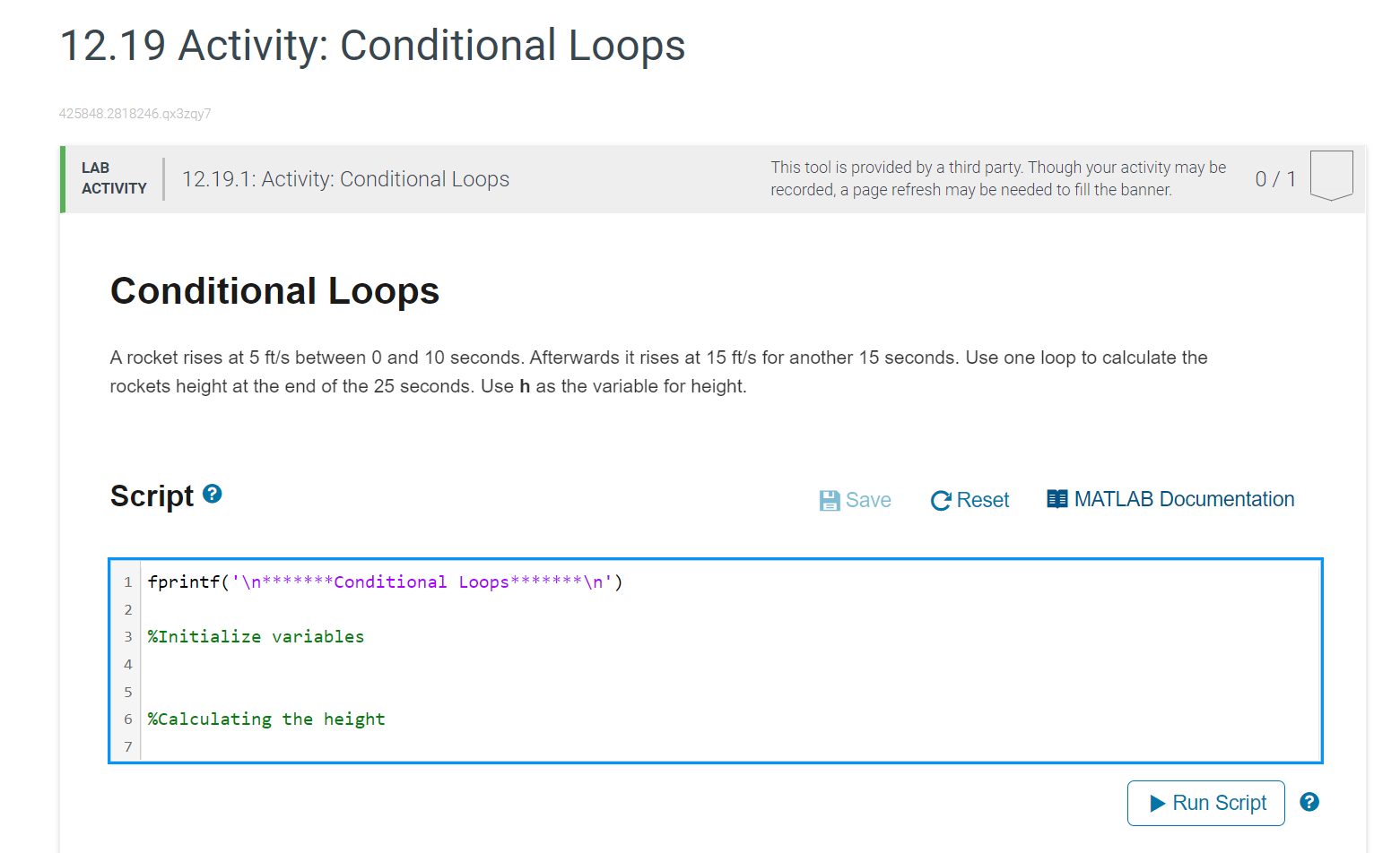 Solved 12.19 Activity: Conditional Loops | Chegg.com