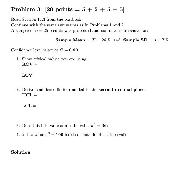 Solved Problem 3: (20 points = 5 + 5 + 5 + 5] Read Section | Chegg.com
