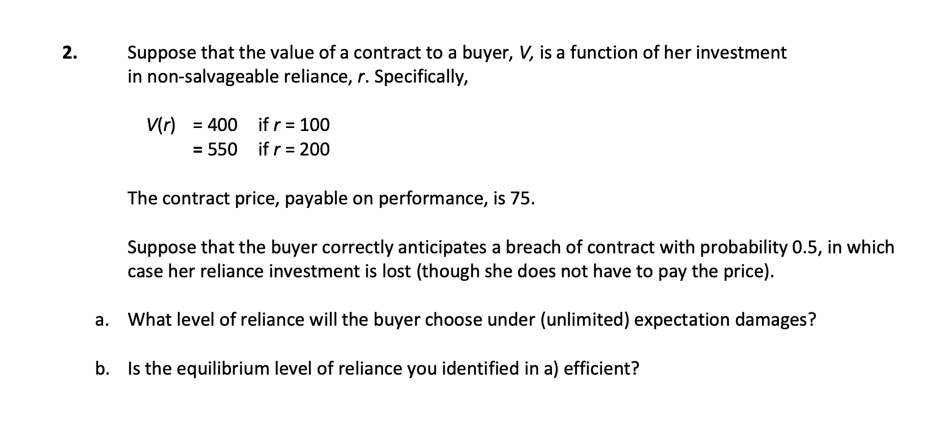 Solved 2. Suppose That The Value Of A Contract To A Buyer, | Chegg.com