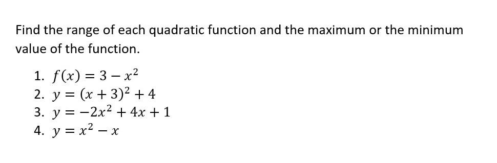 how to find the maximum range of a function