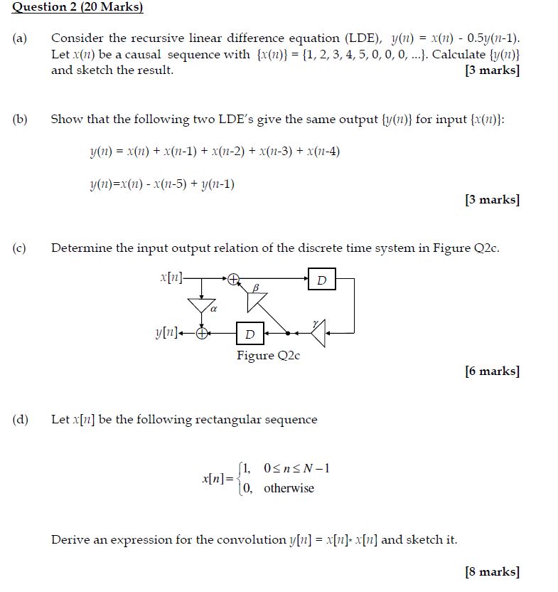 Solved (a) Consider the recursive linear difference equation | Chegg.com