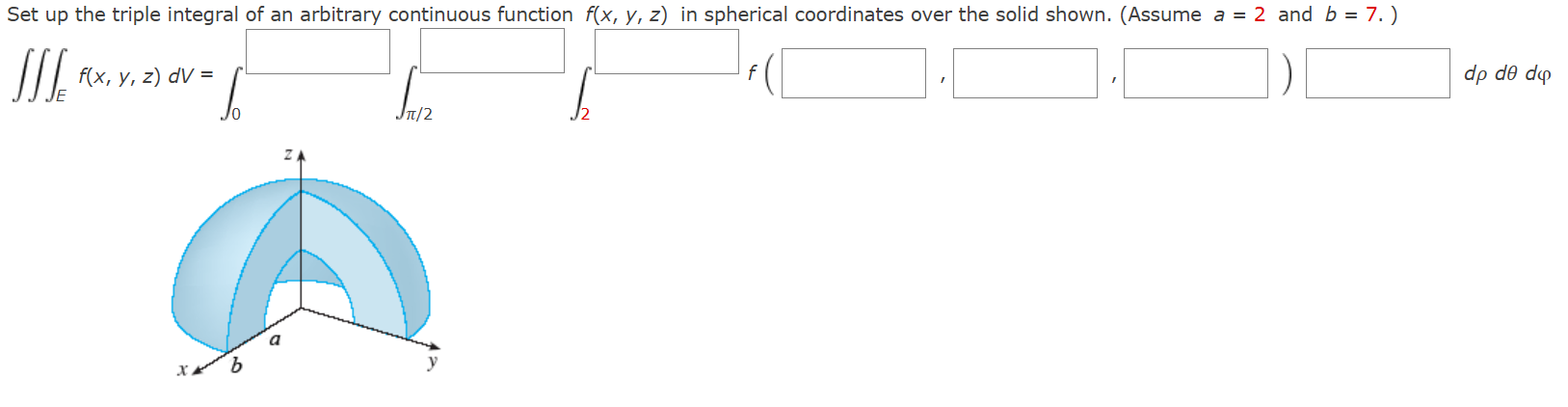 Solved Set up the triple integral of an arbitrary continuous | Chegg.com