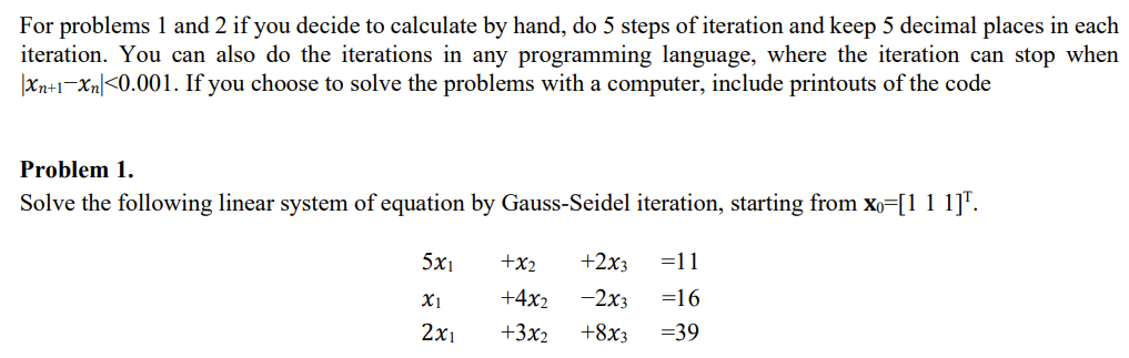 Solved For problems 1 and 2 if you decide to calculate by | Chegg.com