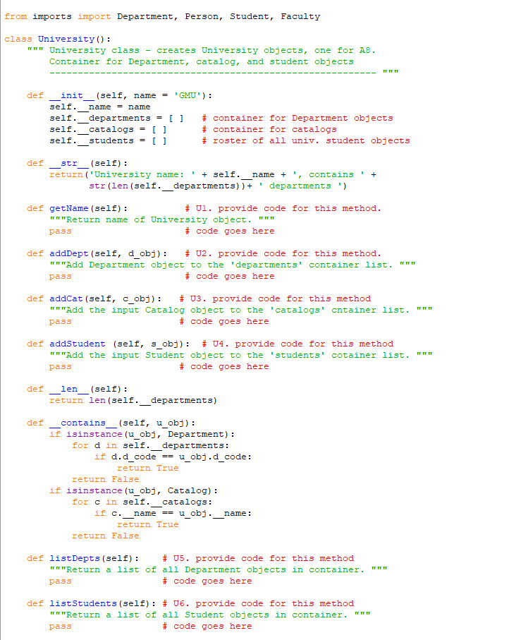 Solved In this assignment you will enhance the university | Chegg.com