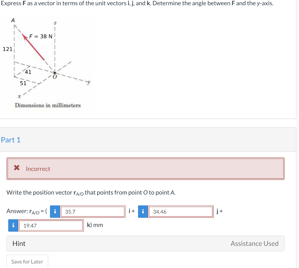 Solved Express F as a vector in terms of the unit vectors i, | Chegg.com