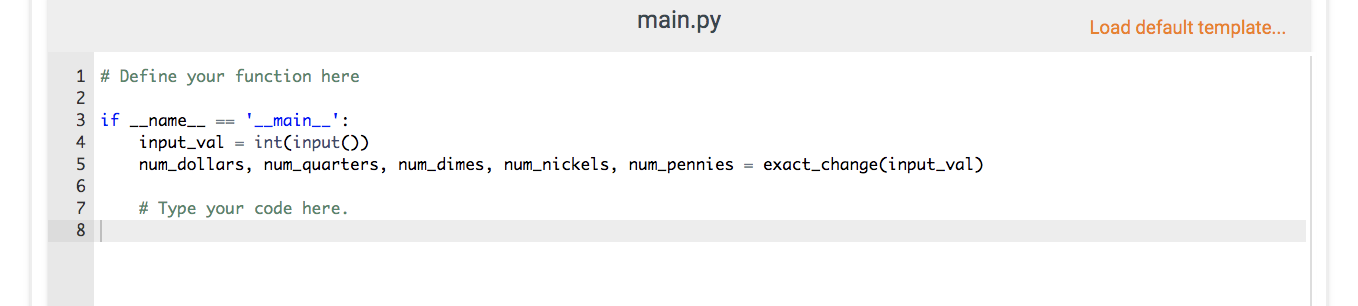 Write a program with total change amount as an | Chegg.com