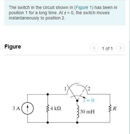 Solved The switch in the circuit shown in (Figure 1) has | Chegg.com