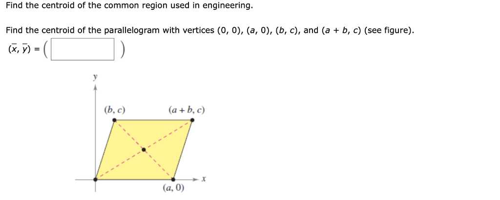 Solved Find The Centroid Of The Common Region Used In