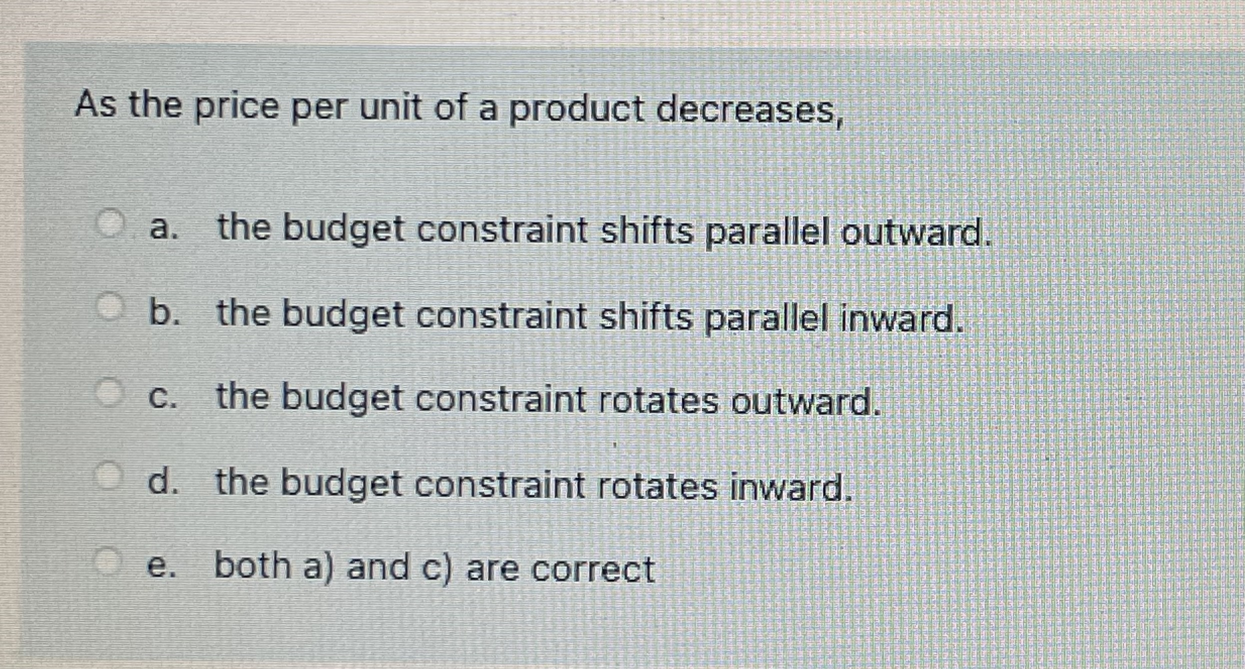If The Price Of A Product Decreases We Would Expect Solved As the price per unit of a product decreases,a. the | Chegg.com