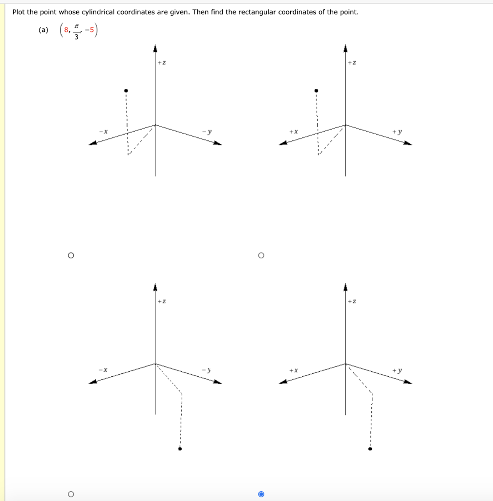 Solved Plot the point whose cylindrical coordinates are | Chegg.com