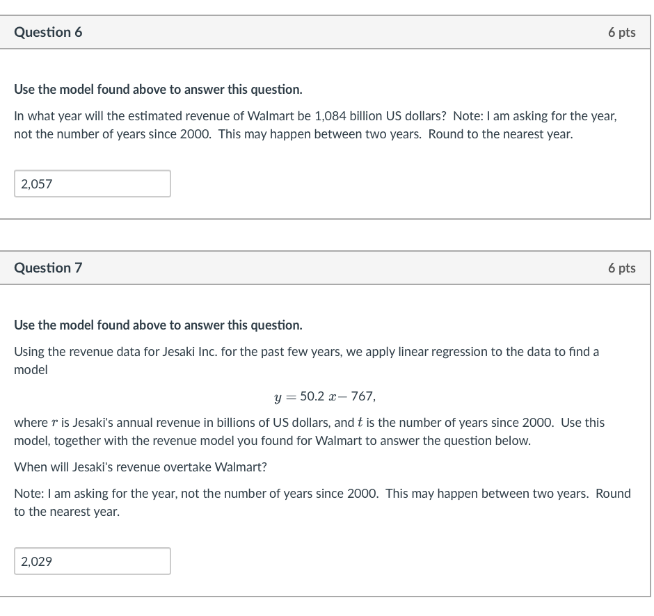 Solved Walmart Revenue The annual revenue of Walmart is