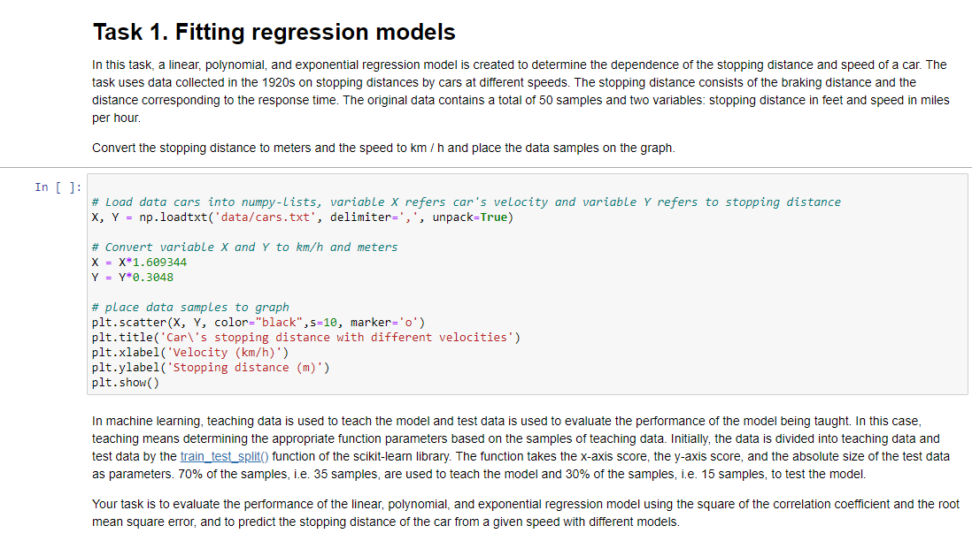 Solved Task 1. Fitting regression models In this task, a | Chegg.com