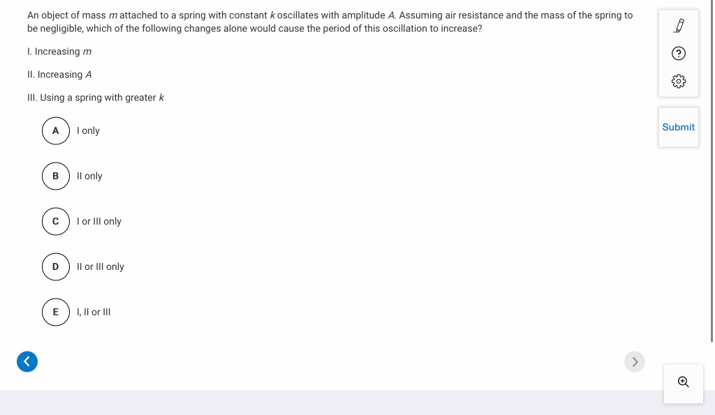 Solved An object of mass m attached to a spring with | Chegg.com