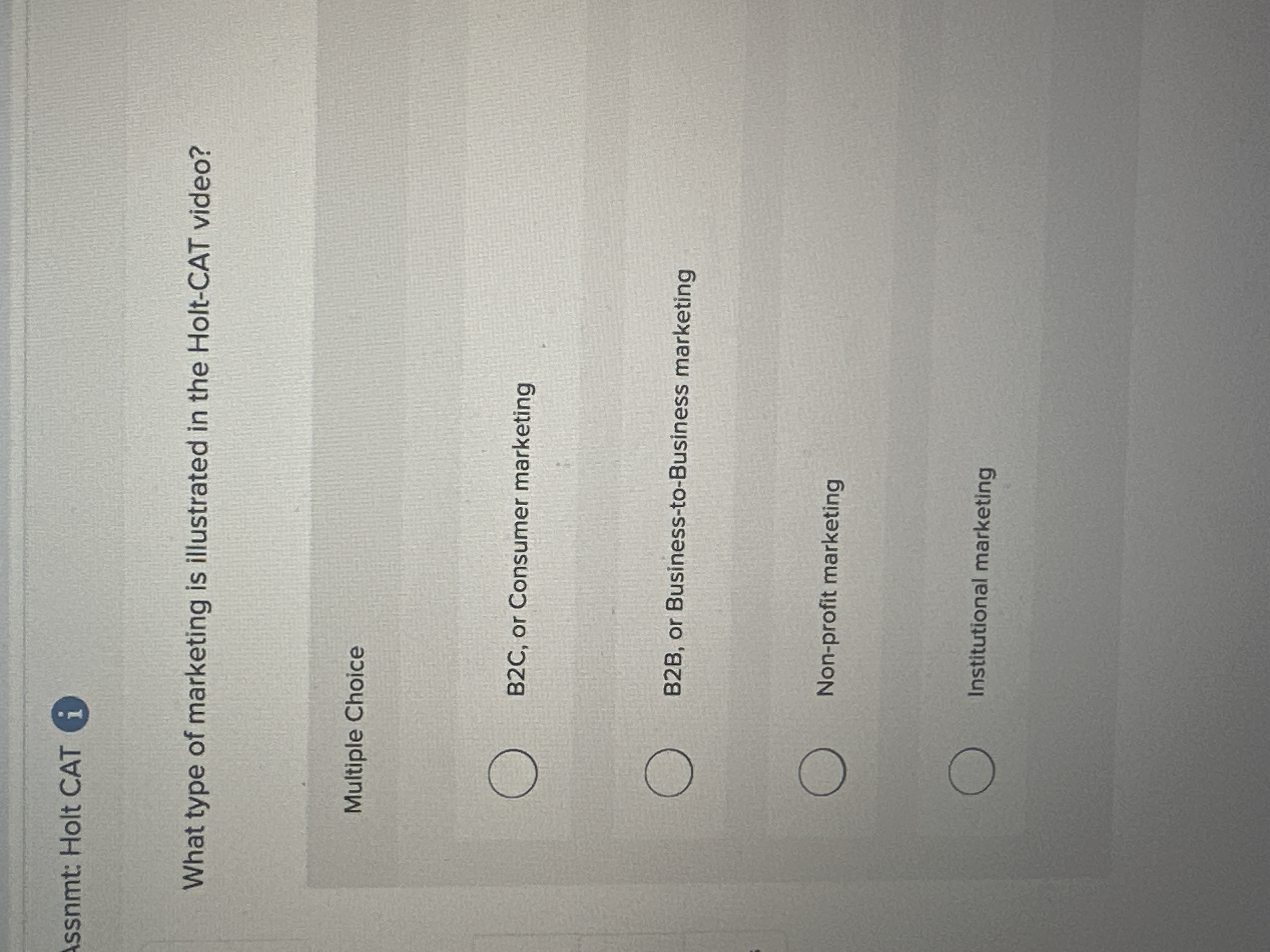 Solved What type of marketing is illustrated in the Holt-CAT | Chegg.com