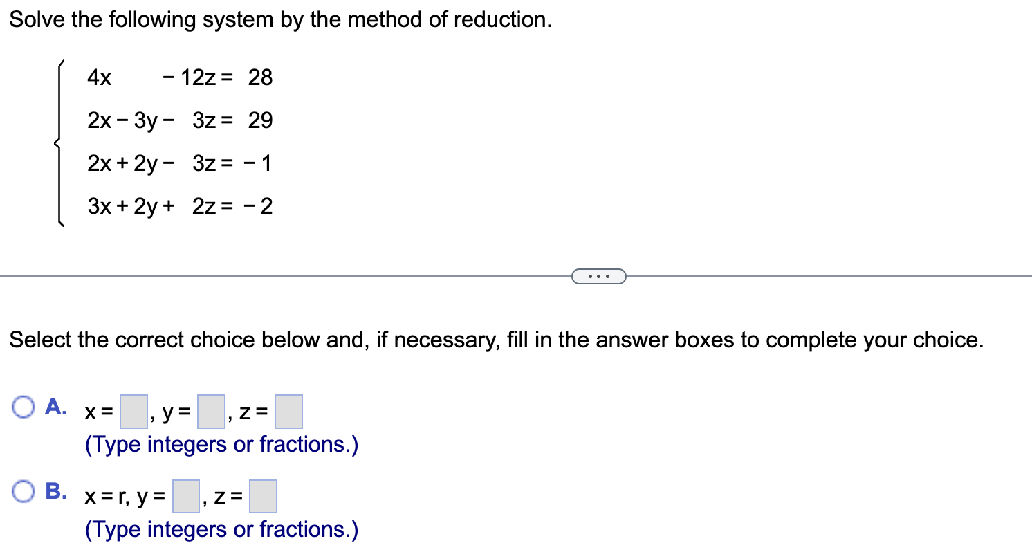 Solved Solve the following system by the method of | Chegg.com