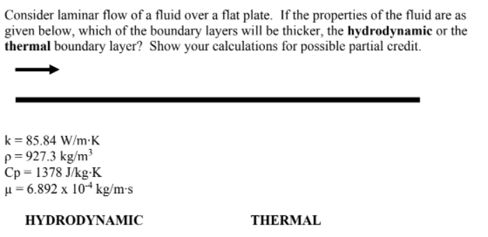 Solved Consider laminar flow of a fluid over a flat plate. | Chegg.com
